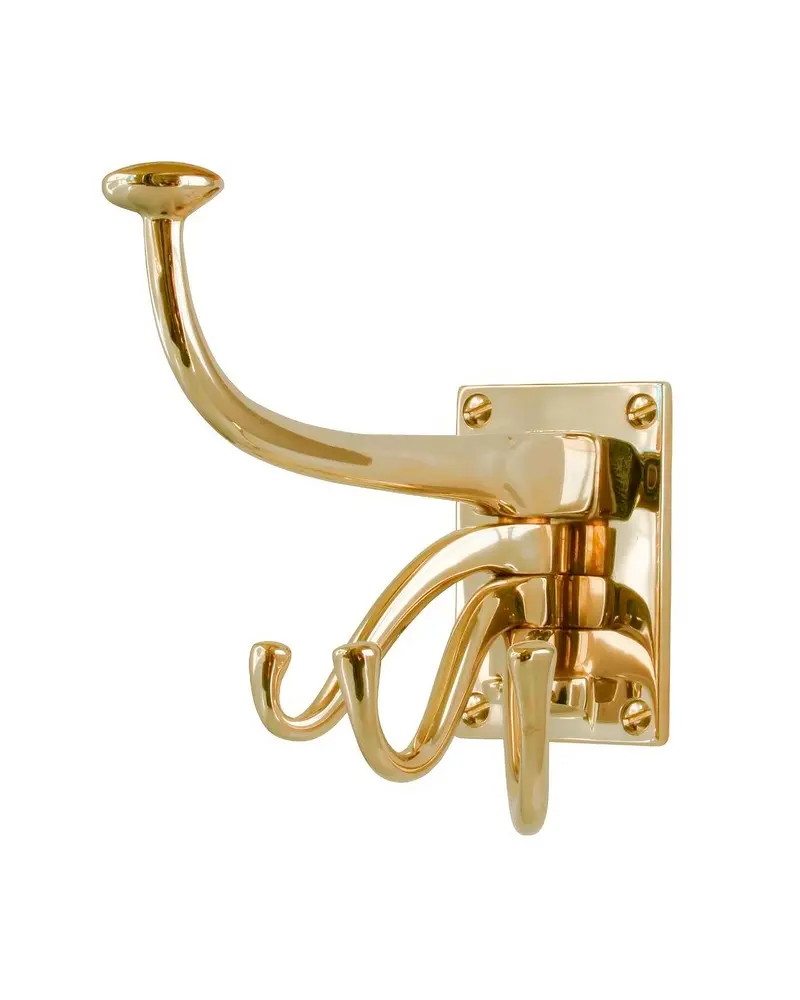 Four-Arm Swivel Hook – Antique-Style Brass Century-Transition Design 1