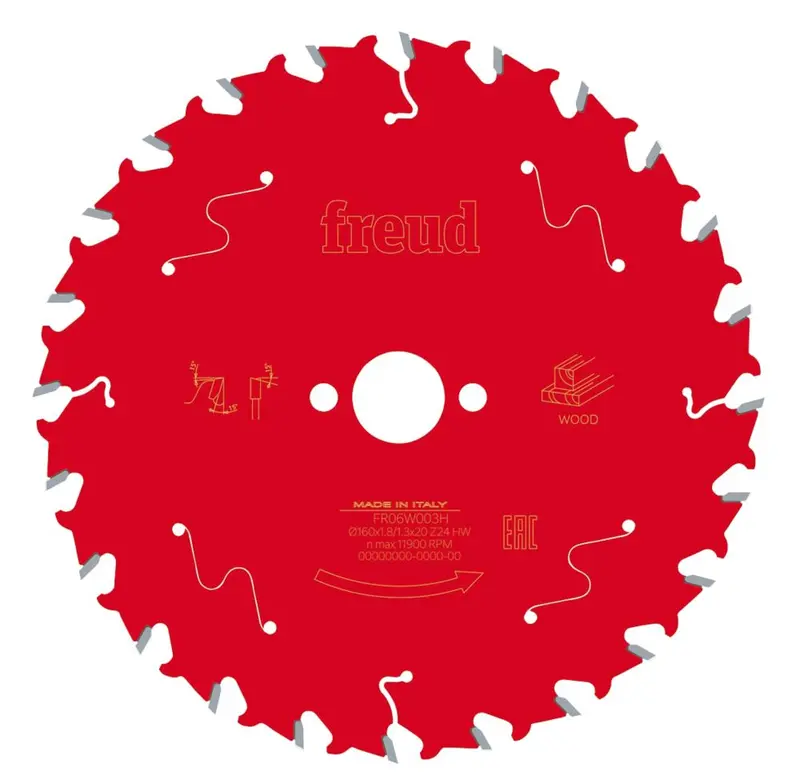 Freud 160Mm Fast-Cut Circular Saw Blade – 20Mm Hub, 24-Tooth High-Speed Feed 1