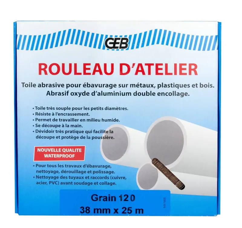 Geb 25-Meter X 38-Millimeter Workshop Sanding Strip – 120 Grit 1