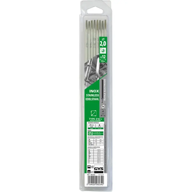 Gys 082359 Stainless Steel Welding Rods – 2.0Mm × 300Mm, 12-Pack (0.16Kg) 1