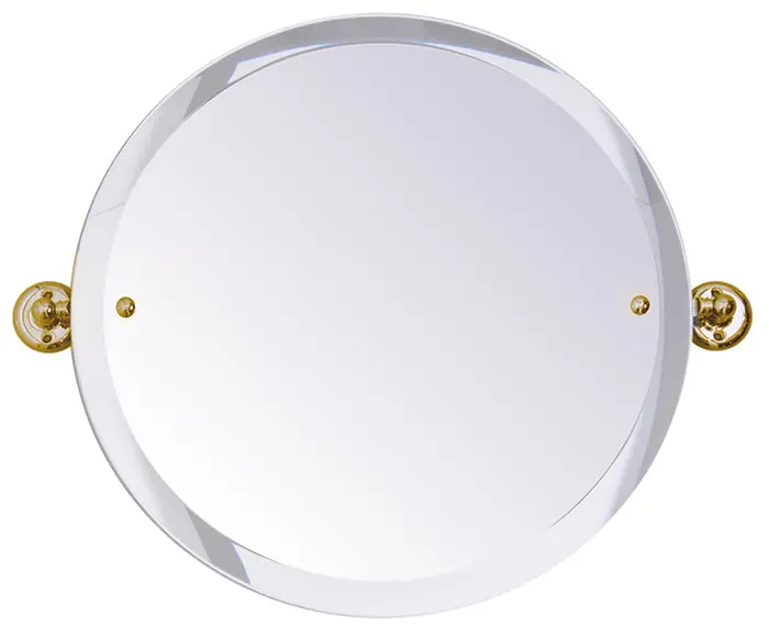 Haga Round Brass Bathroom Mirror – 45 Cm Diameter 1