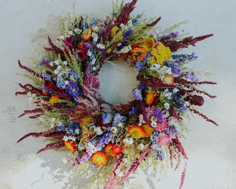 Handcrafted Dried Flower Wreath – Charles Little & Co. Design 1