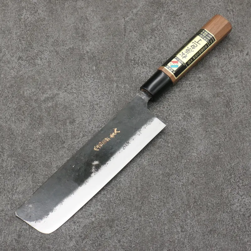 Hayashida Blue Steel #2 Black-Finished Nakiri Knife – 170Mm, Walnut Handle 1