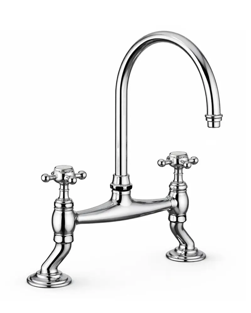 Horus Julia 2-Handle Swivel-Spout Kitchen Faucet – Chrome Finish 1