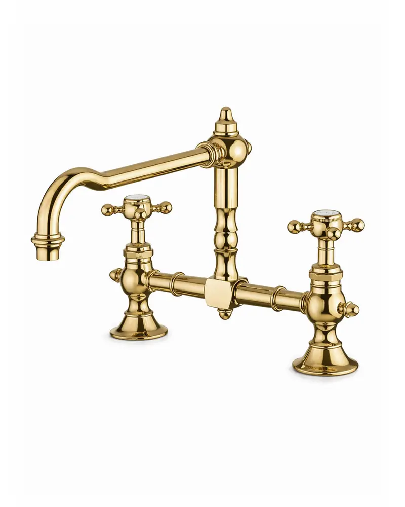Horus Julia Two-Handle Kitchen Faucet – Brushed Brass 1