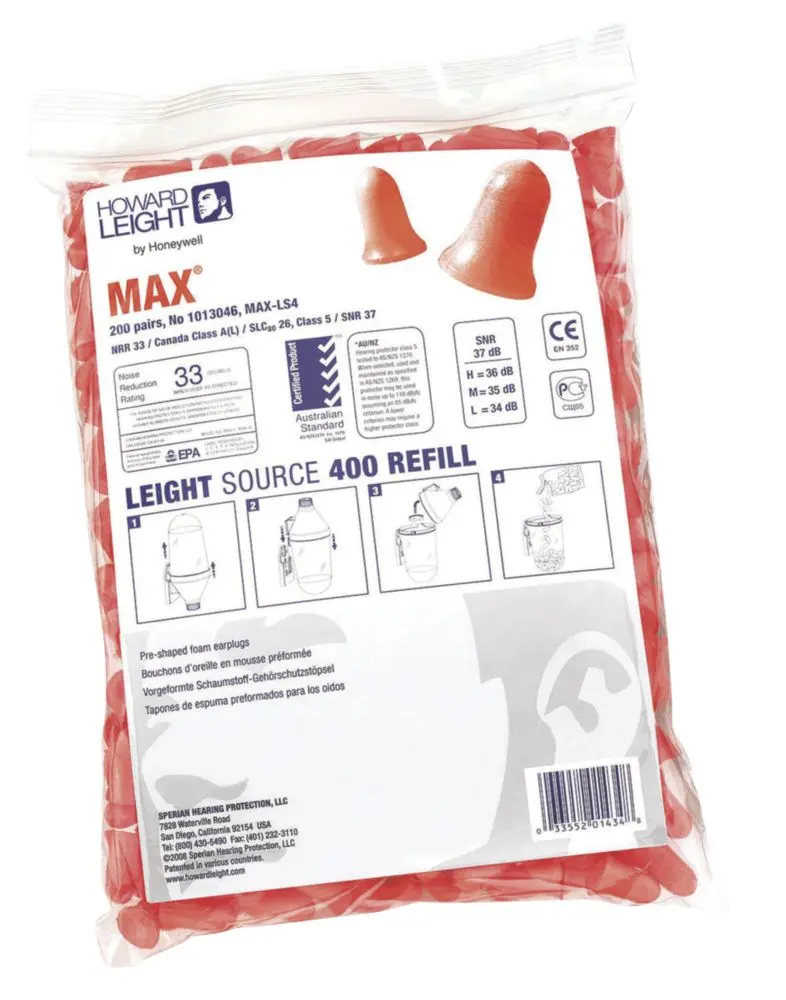 Howard Leight Max Foam Ear Plugs – 37Db Nrr, 200 Pairs 1