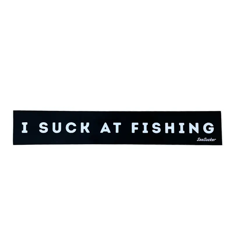 'I Suck At Fishing' Waterproof Vinyl Sticker 1