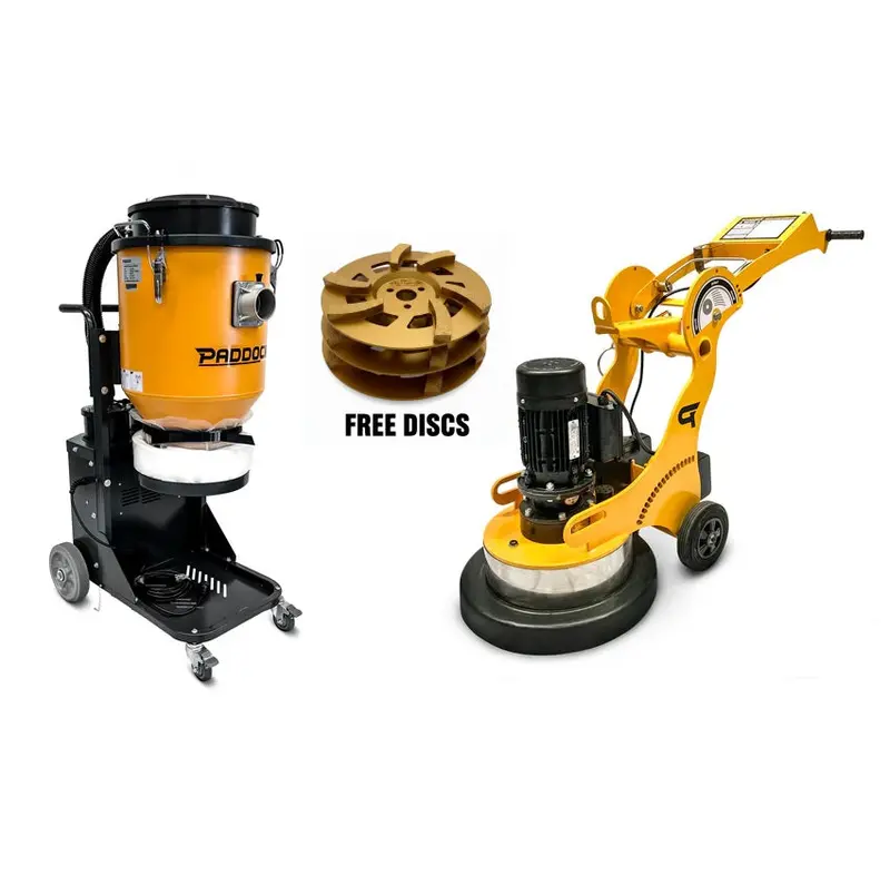 Industrial Concrete Floor Grinder (480 Mm) With Vacuum Dust Extraction & 3 Free Diamond Discs 1