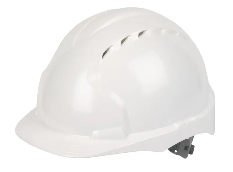 Jsp Evo2 Mid-Peak Slip-Ratchet Vented Safety Helmet – White 1