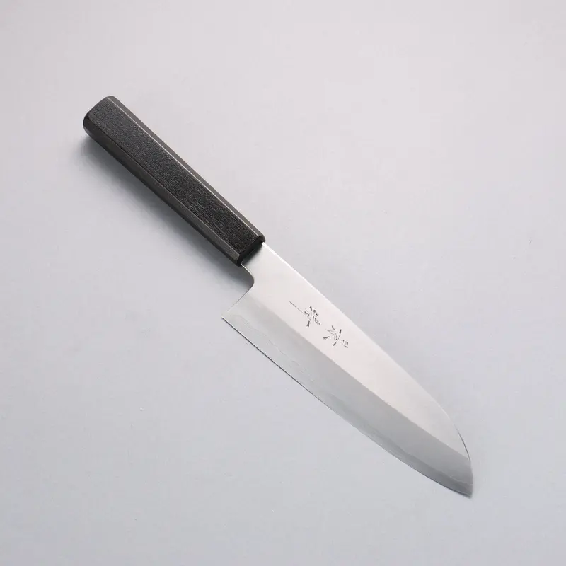 Kagekiyo Silver Steel #3 Santoku Knife – 180Mm With Black Lacquered Magnolia Handle 1