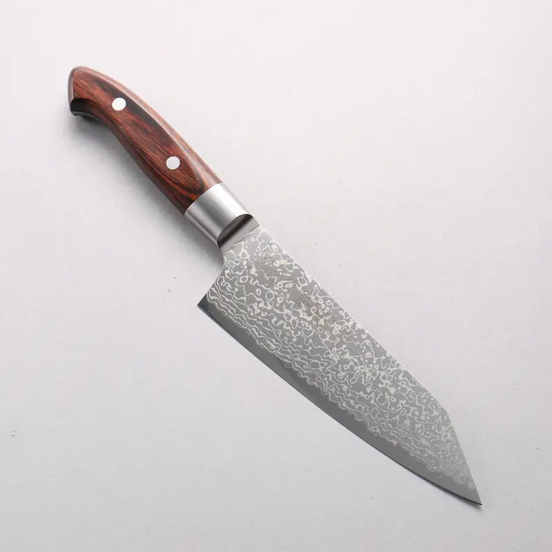 Kajin Blue Super Damascus Kiritsuke Santoku – 180Mm Mahogany Handle 1