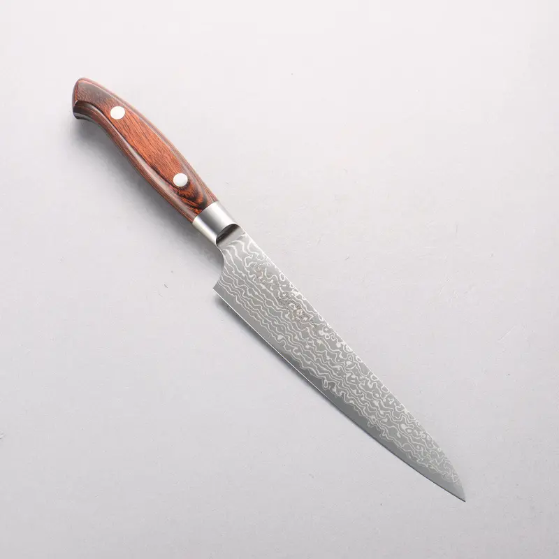 Kajin Blue Super Damascus Petty Knife – 150Mm Mahogany Handle 1