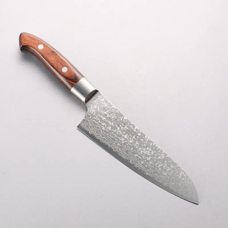 Kajin Blue Super Damascus Santoku Knife – 180Mm Mahogany Handle 1