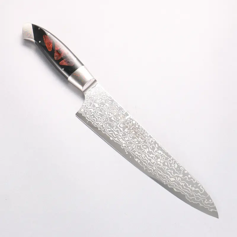 Kajin Zdp-189 Damascus Gyuto Chef Knife – 210Mm Chinese Quince Burl Inlay Handle 1