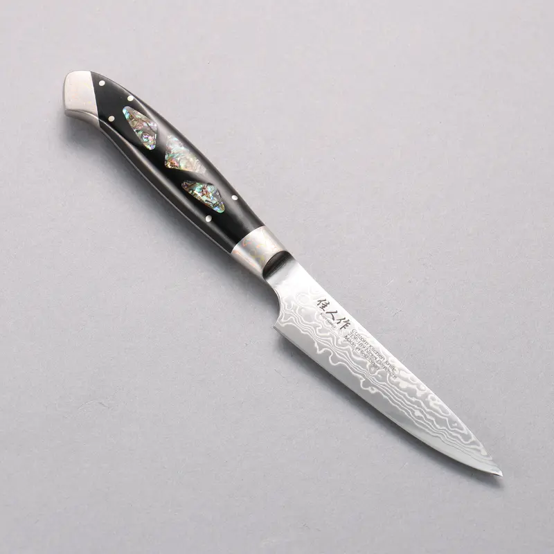 Kajin Zdp-189 Damascus Petty Knife – 95Mm High-Performance Utility Blade, Abalone-Inlaid Handle 1