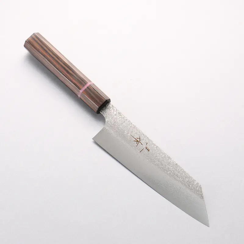 Kei Kobayashi Sg2 Damascus Bunka – 170Mm With Striped Ebony Wood & Pink Ring 1