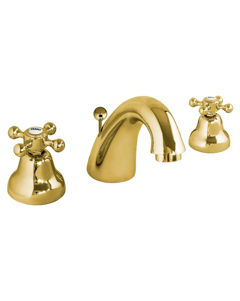 Kensington Triple-Hole Gold Bathroom Faucet 1