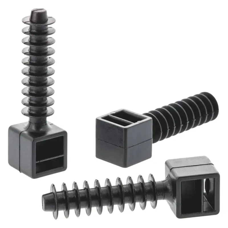 Klauke Black Dowel Wall Spacer Clamp Bases (37 × 13Mm) – 100-Pack 1