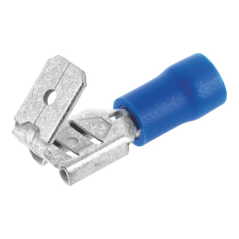 Klauke Blue Insulated 6.3Mm Female Push-On Flat Plugs With Branch – 100-Pack 1