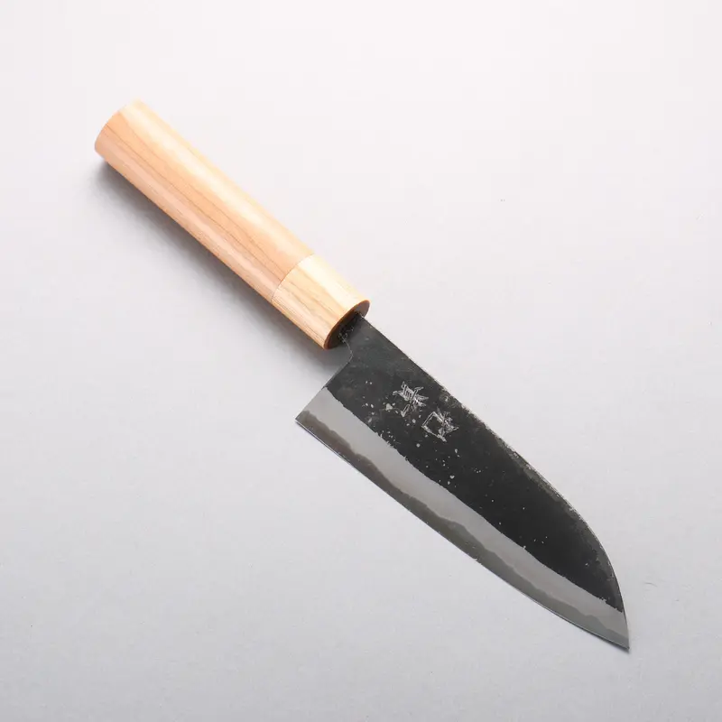 Kouki Blue Steel No.2 Black-Finished Santoku Knife – 150Mm, American Cherry Handle 1