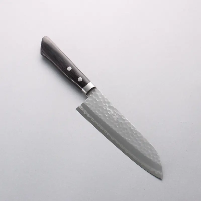 Kunihira Kokuryu Vg-10 Hammered Damascus Santoku 170Mm – Black Pakka Wood Handle 1