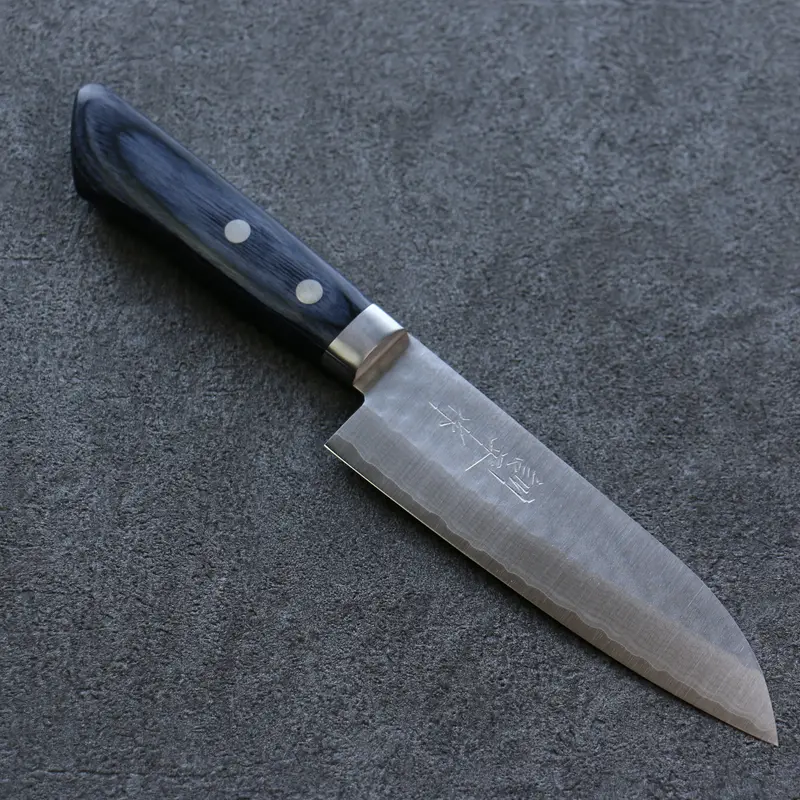 Kunihira Kokuryu Vg-10 Small Santoku – 130Mm Hammered Blade, Blue Pakkawood Handle 1