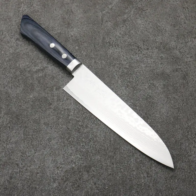 Kunihira Sairyu Vg-10 Damascus Gyuto Chef Knife – 180 Mm With Navy Pakka Wood Handle 1