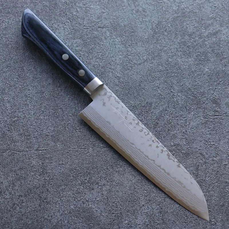Kunihira Sairyu Vg10 Damascus Gyuto – 170Mm Featuring Navy Blue Pakka Wood Handle 1