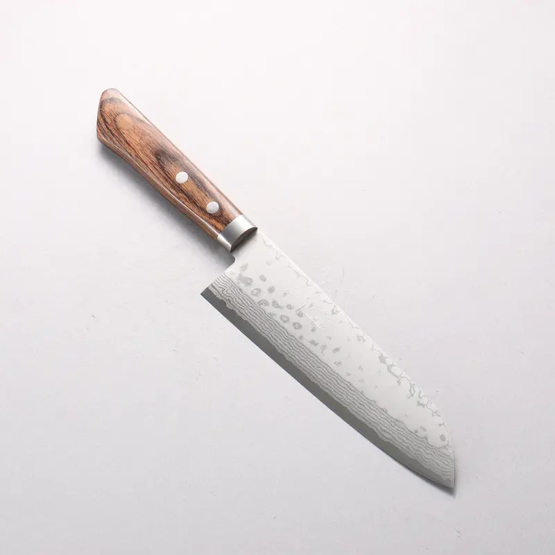 Kunihira Sairyu Vg10 Damascus Santoku – 170Mm Artisanal Blade With Scotch Pakkawood Handle 1