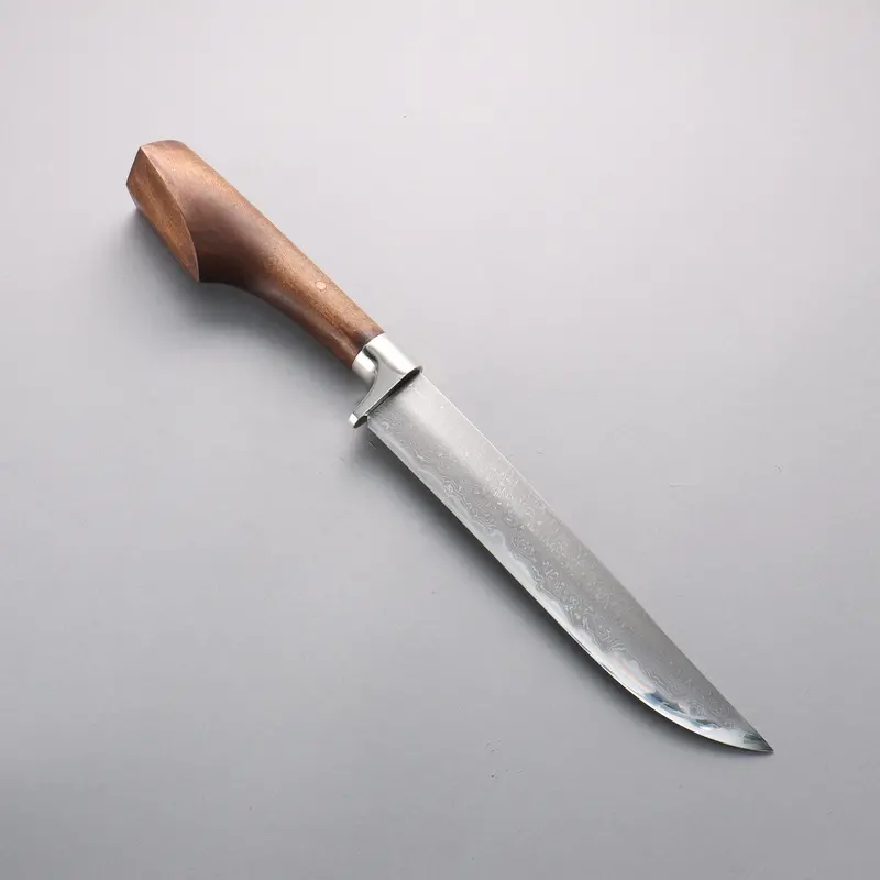 Kurotori White Steel No.1 Damascus Sword Machete – 240Mm Natural Wood Handle With Sheath 1