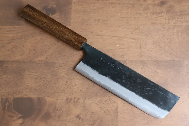 Kyohei Shindo Blue Steel Black-Finished Nakiri – 165Mm, Lacquered Oak Handle 1