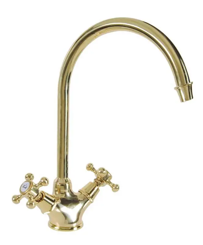 Lady Swan-Neck Basin Mixer Tap In Brushed Brass 1