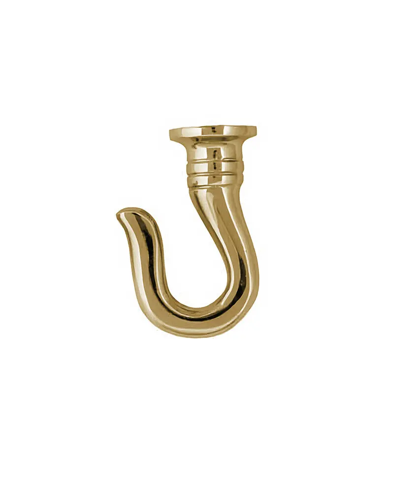 Large Ceiling Hook – Polished Brass, Screwless Installation 1