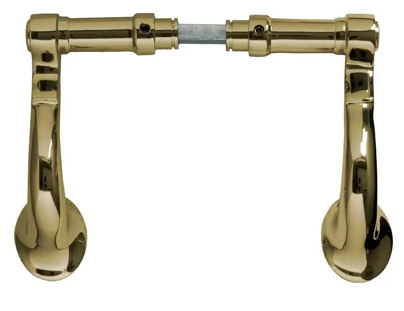 Large Post Horn Door Handle In Brass Finish, No Rosette 1