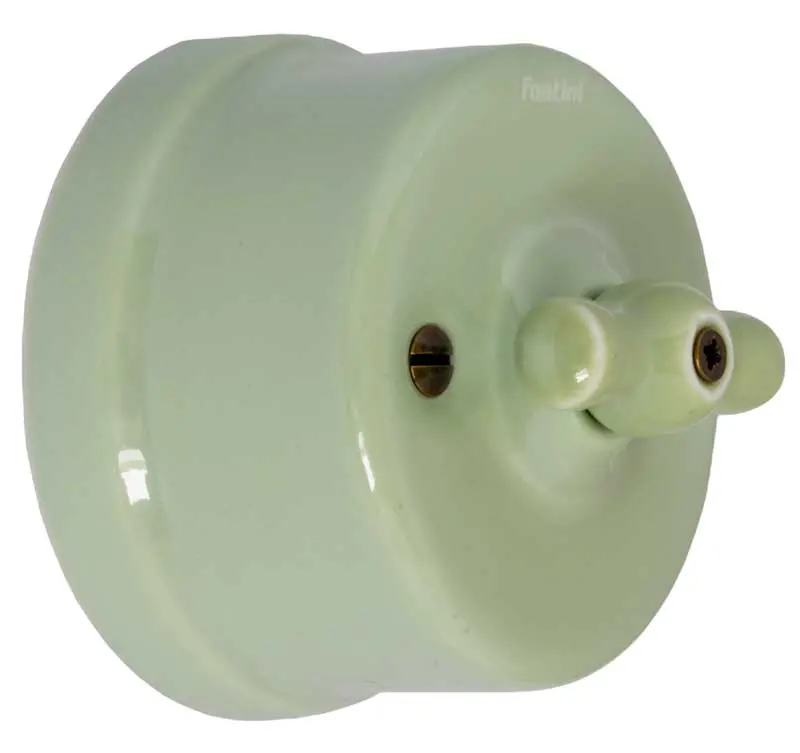 Light Green Porcelain Wall-Mounted Light Switch Plate – Twist, Pull, And Step Function 1