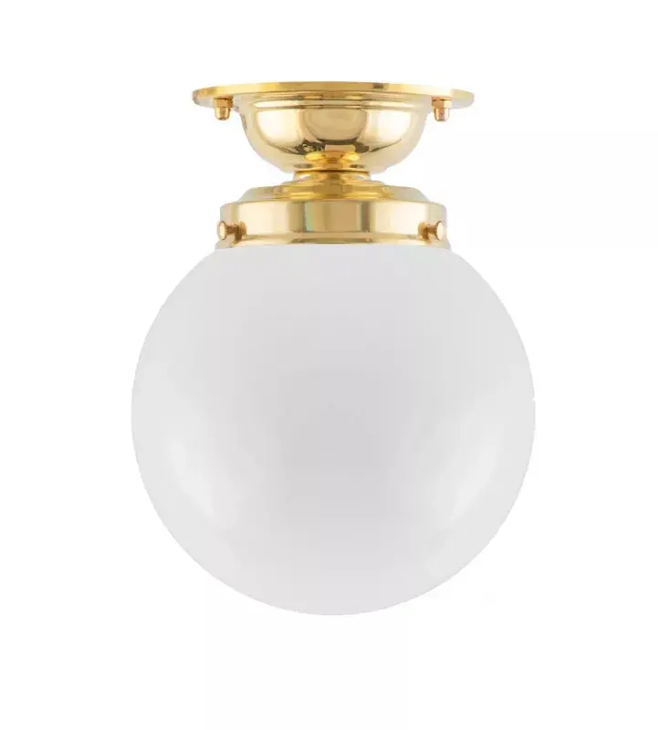 Lundkvist 80 Bathroom Lamp In Brass With Solid Dome Shade 1