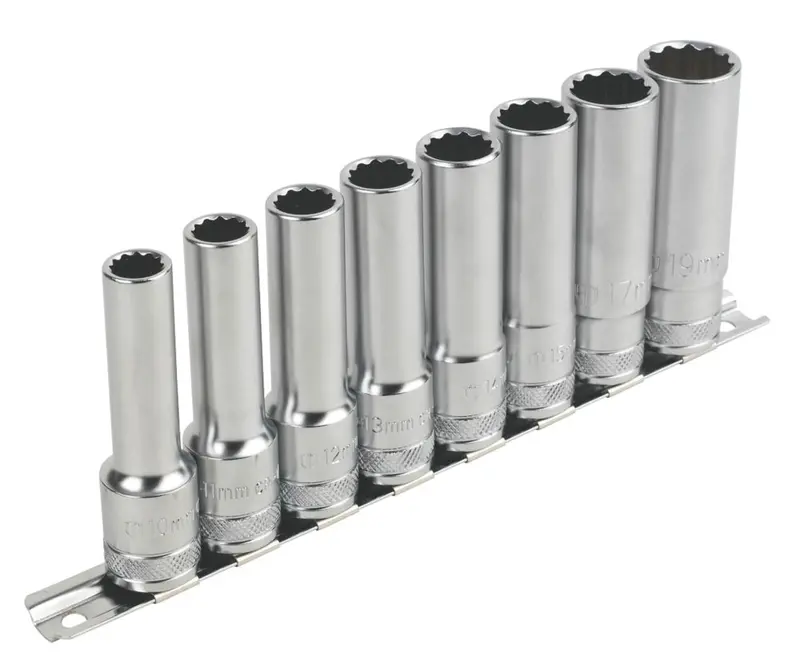 Magnusson 12-Inch Drive Deep Socket Rail – 8-Piece Organized Storage System (300Mm) 1