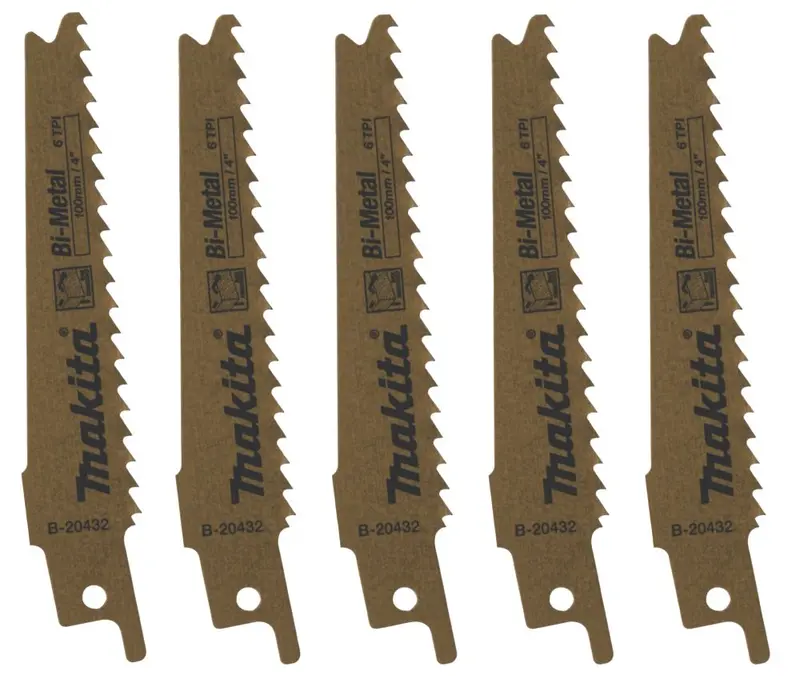 Makita B-20432 Reciprocating Saw Blades – Wood-With-Nails, 100Mm, 5-Pack 1