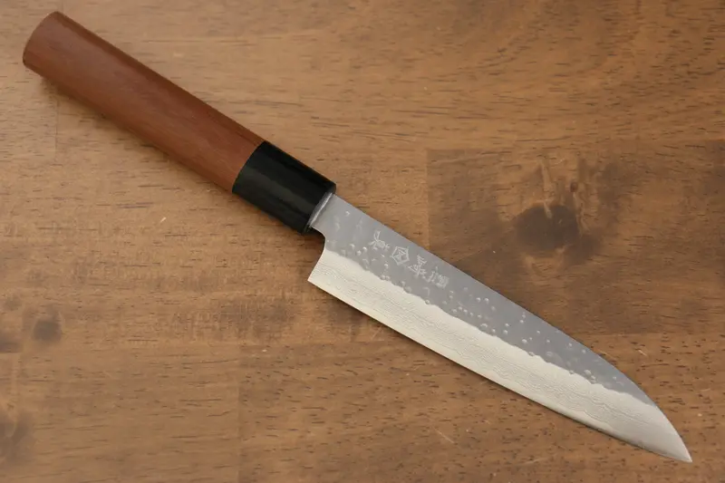 Makoto Kurosaki Petty-Utility Knife – 135Mm Vg-10 Hammered Damascus Blade, Morado Wood Handle 1