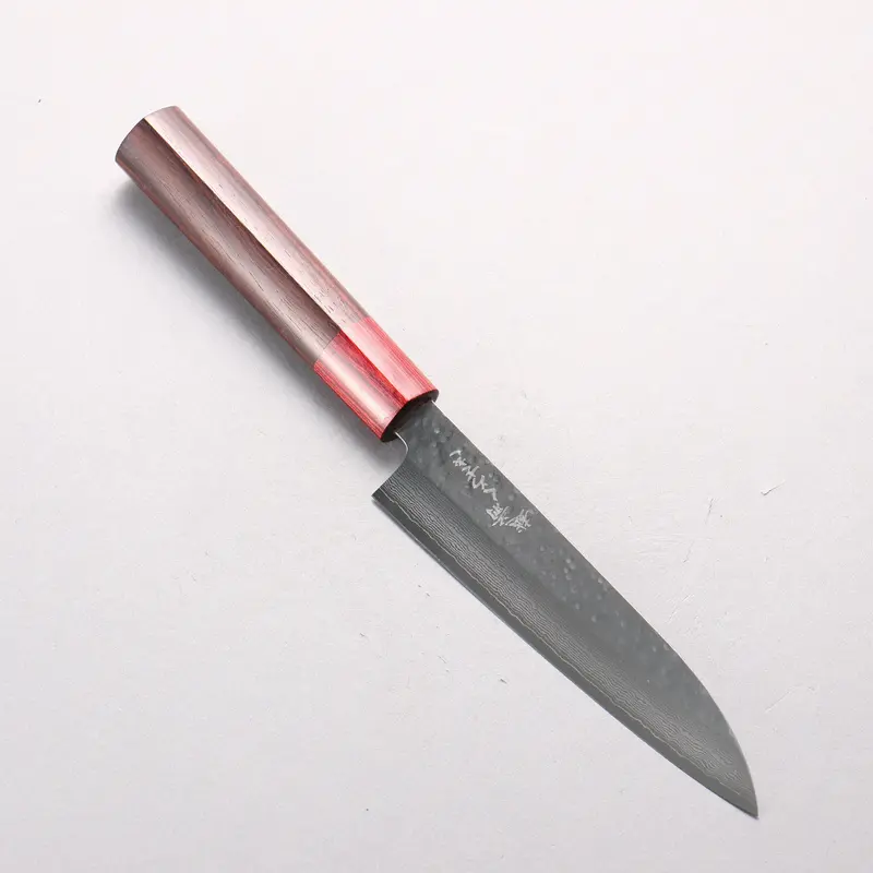 Makoto Kurosaki Vg7 Damascus Petty Knife – 135Mm, Shitan & Red Pakkawood Handle 1