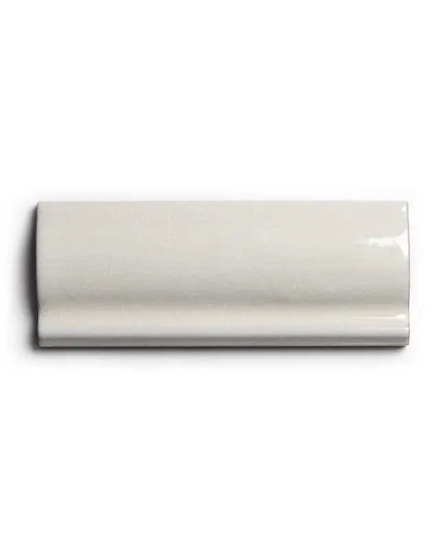 Mayfair Crackle-Finish Wall Tile – Antique White Bullnose Trim, 5X13 Cm, Slightly Wavy Gloss 1