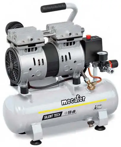 Mecafer Siltech 6L Oil-Free Electric Air Compressor – 230V, Quiet & Compact 1