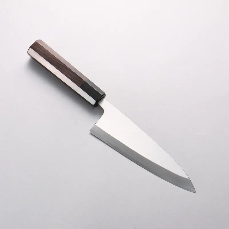 Minamoto Akitada 165Mm Aideba Knife — White Steel #2, Ebony & Black Water Buffalo Horn Handle 1