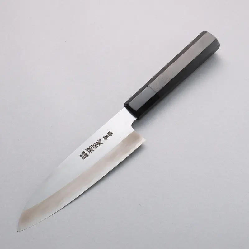 Minamoto Akitada Blue Steel #2 Santoku Knife – 180Mm Kasumitogi Finish, Ebony Handle 1