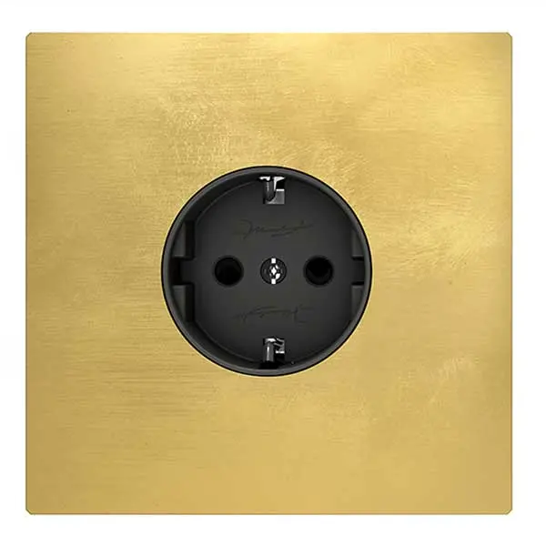 More Single-Gang Electrical Outlet – Square Design With Brass Finish 1