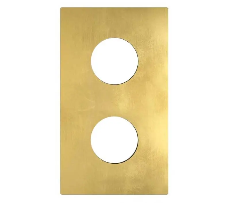 More Two-Gang Outlet Cover Plate In Brass 1