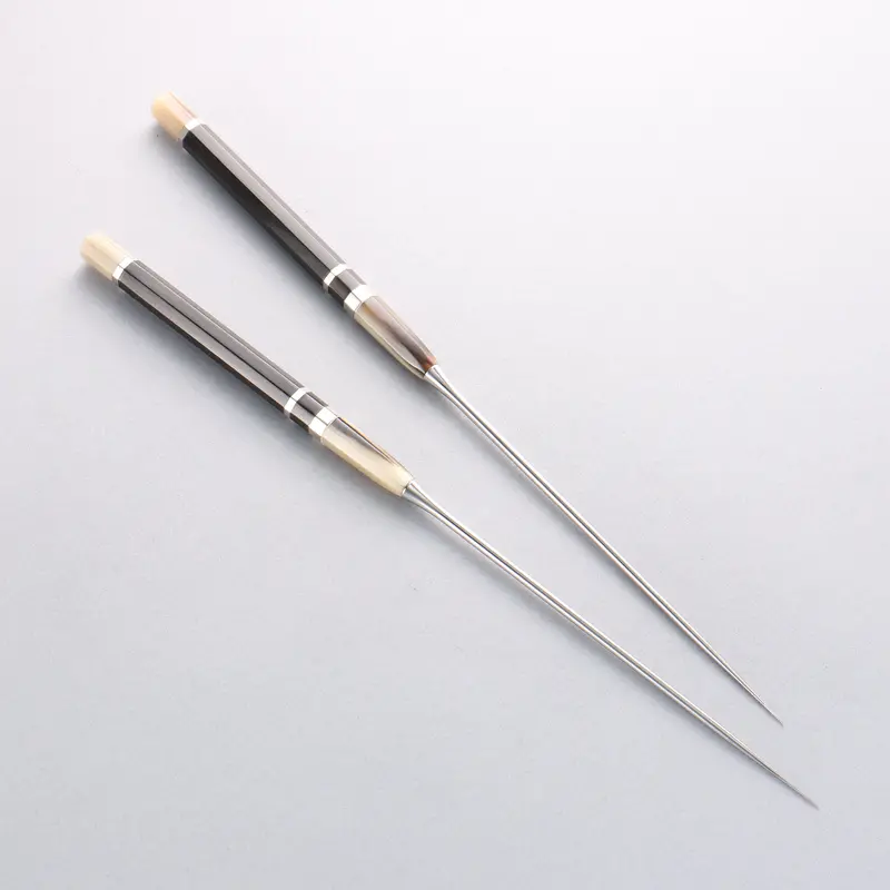 Moribashi 180Mm Stainless Steel Chef Knife Featuring Ebony And Marbled Horn Handle 1