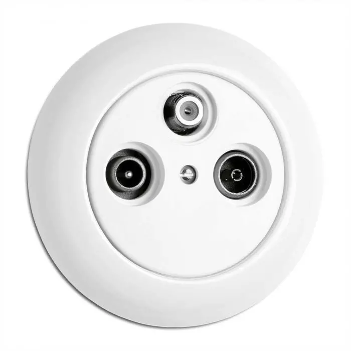 Multimedia Antenna Socket – White Porcelain Design 1