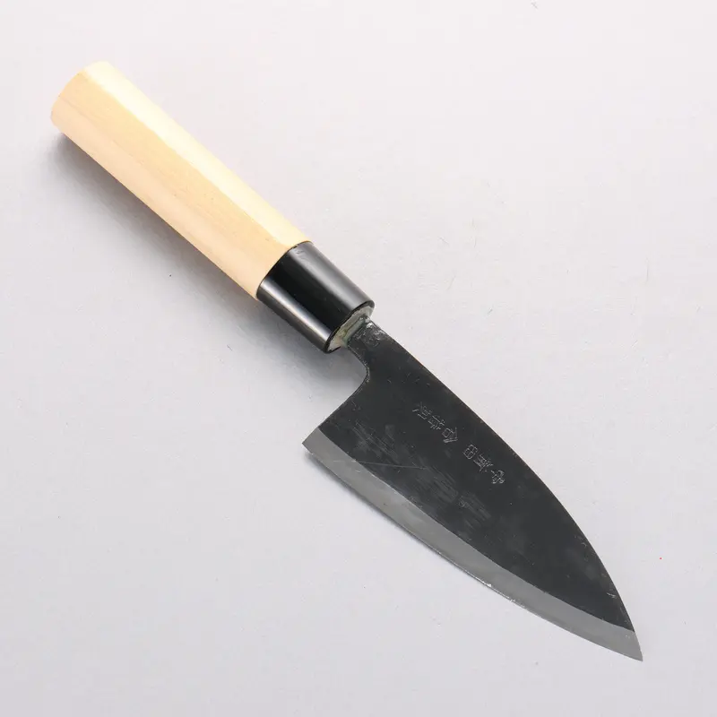 Nakaniida White Steel #2 Kurouchi Deba Knife – 120Mm With Magnolia Handle 1