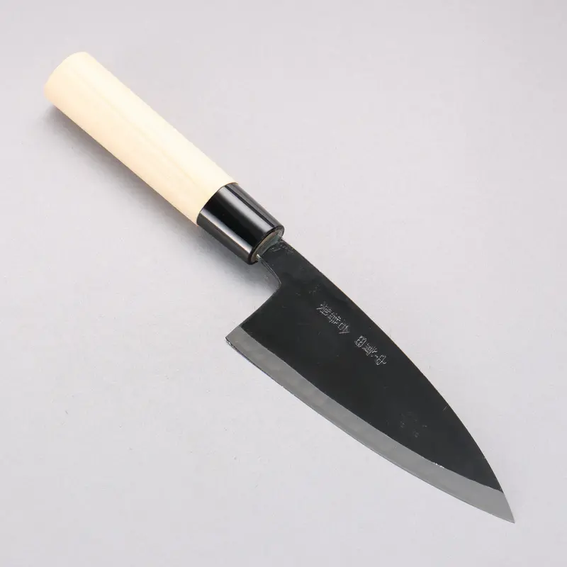 Nakaniida White Steel #2 Kurouchi Deba Knife – 135Mm With Magnolia Handle 1
